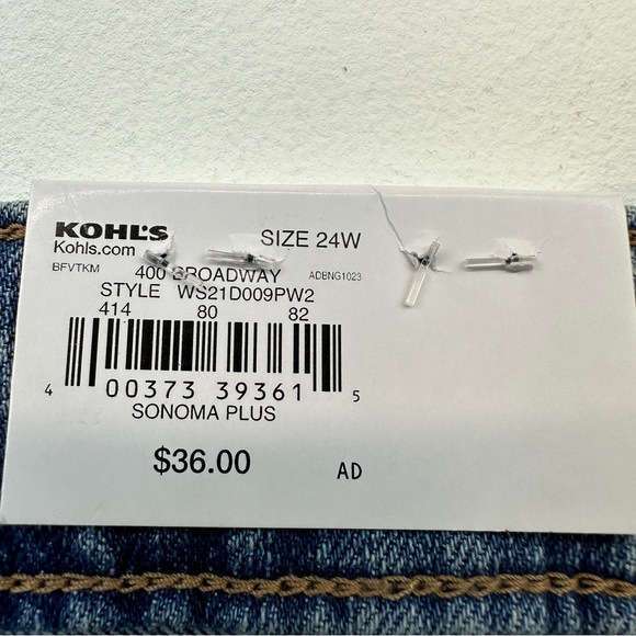 Sonoma High Rise Rolled Jean Shorts Size 24W NWT Distressed - Picture 4 of 9